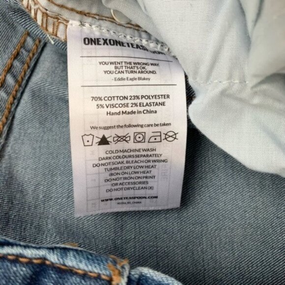 FREE PEOPLE One Teaspoon Freebirds Skinny Jeans Crop Blue Zipper straight leg - Picture 9 of 16